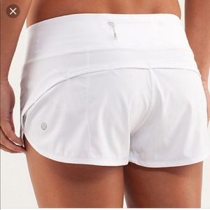 Lululemon solid White speed shorts